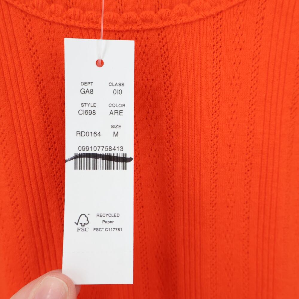 J.Crew Pointelle Tank Top Aperitif Red Size Medium NWT - Picture 5 of 10